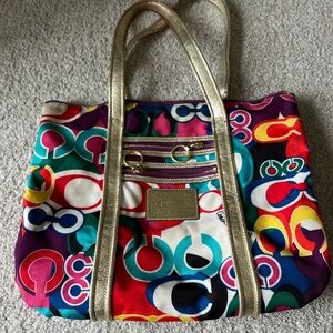 Coach Poppy Pop Art Graffiti Glam Tote